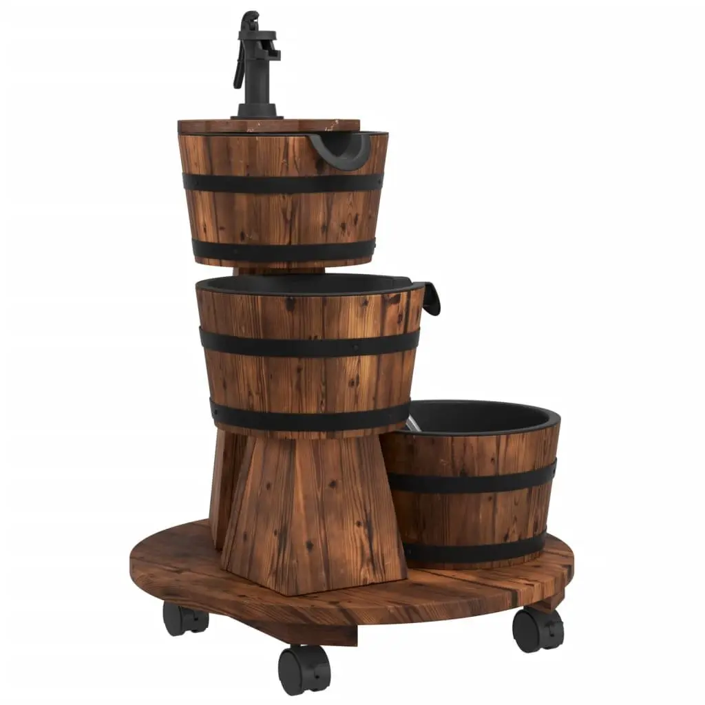 Wood Water Fountain Outdoor Garden Patio Backyard 55 x 55 x 80 cm