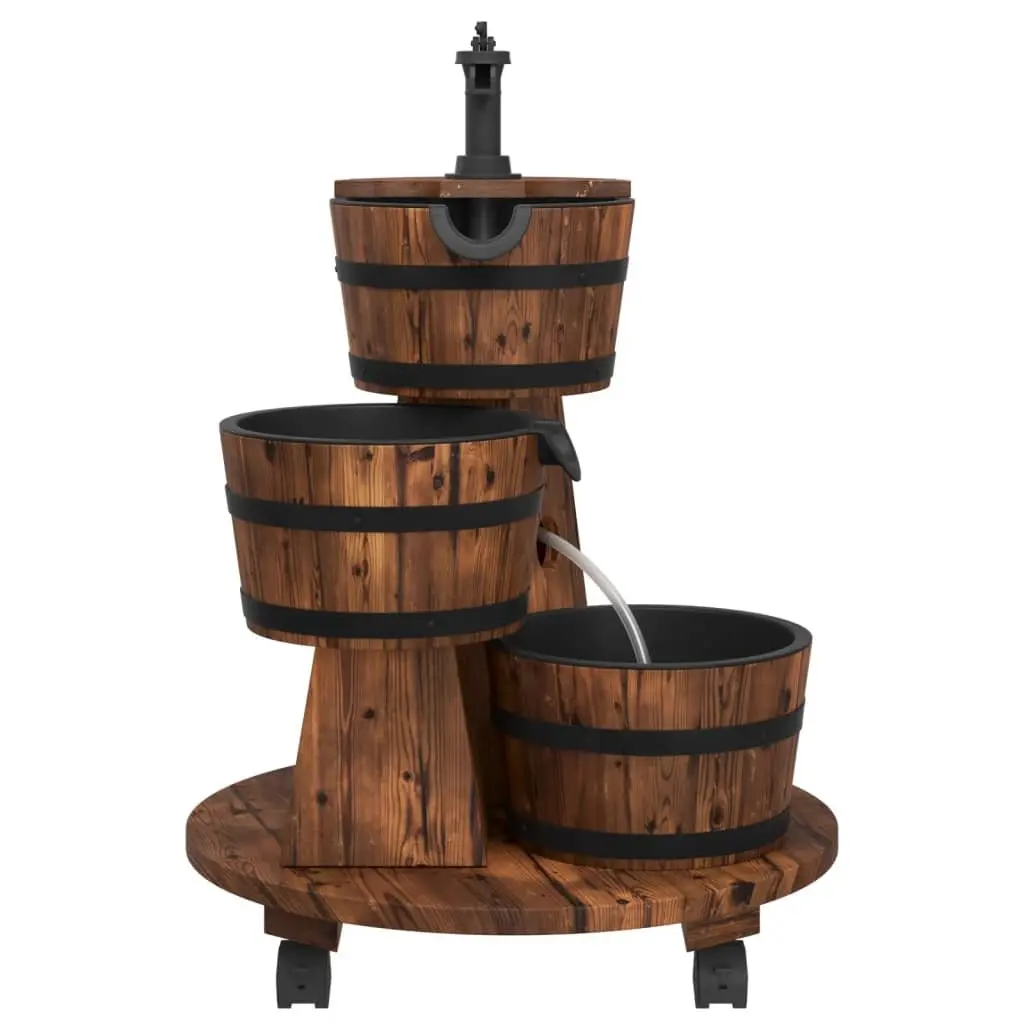 Wood Water Fountain Outdoor Garden Patio Backyard 55 x 55 x 80 cm