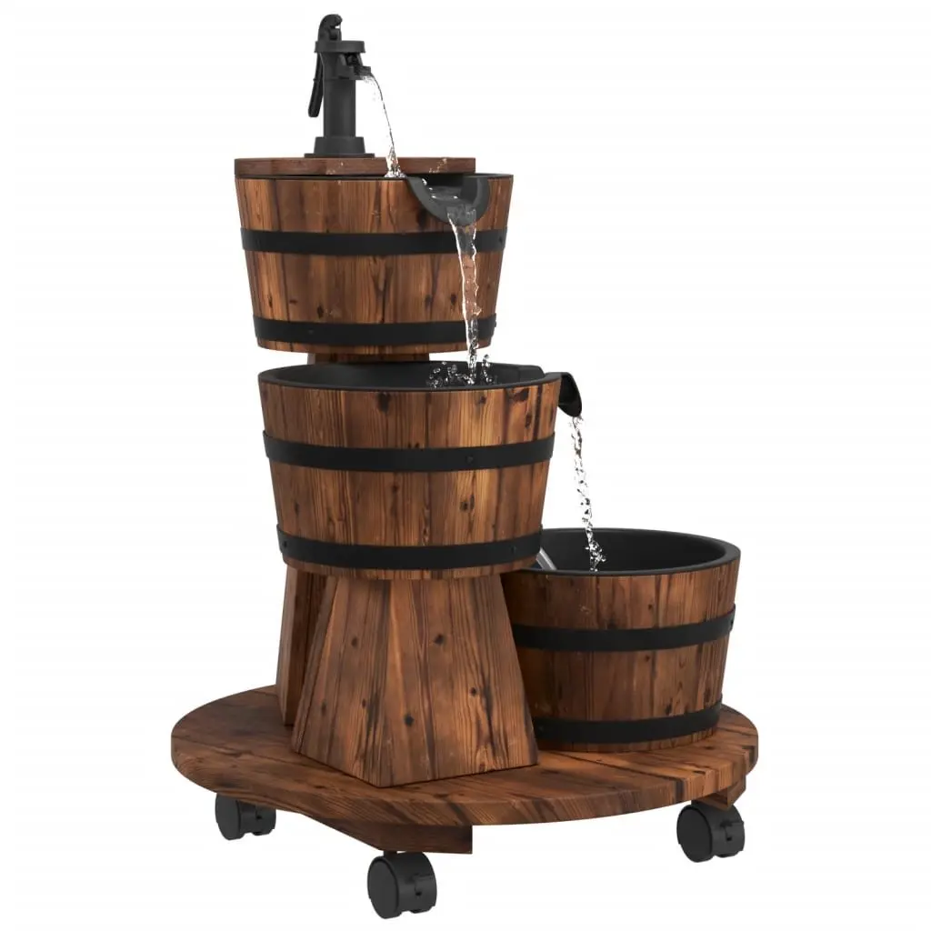 Wood Water Fountain Outdoor Garden Patio Backyard 55 x 55 x 80 cm