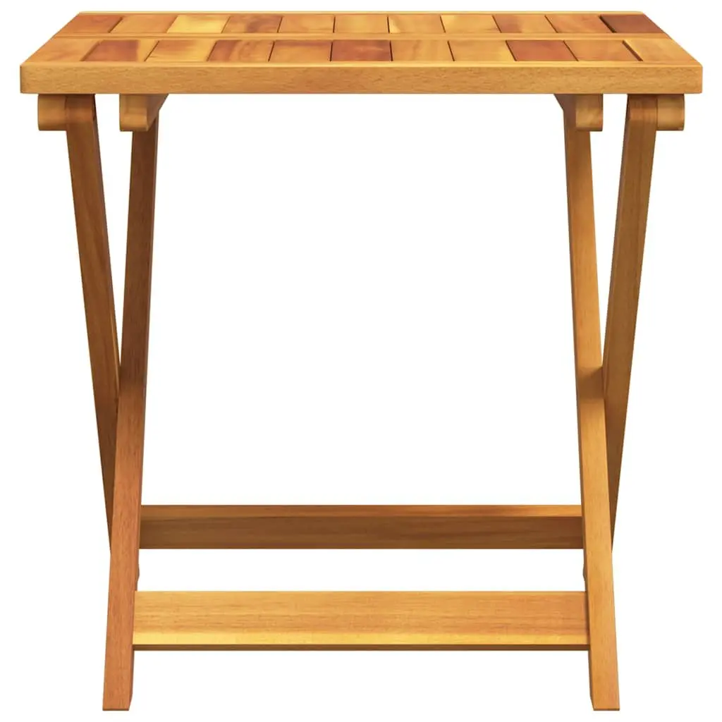 Acacia Wood Folding Table Outdoor Use 50x50x50 cm Brown Garden Patio Furniture