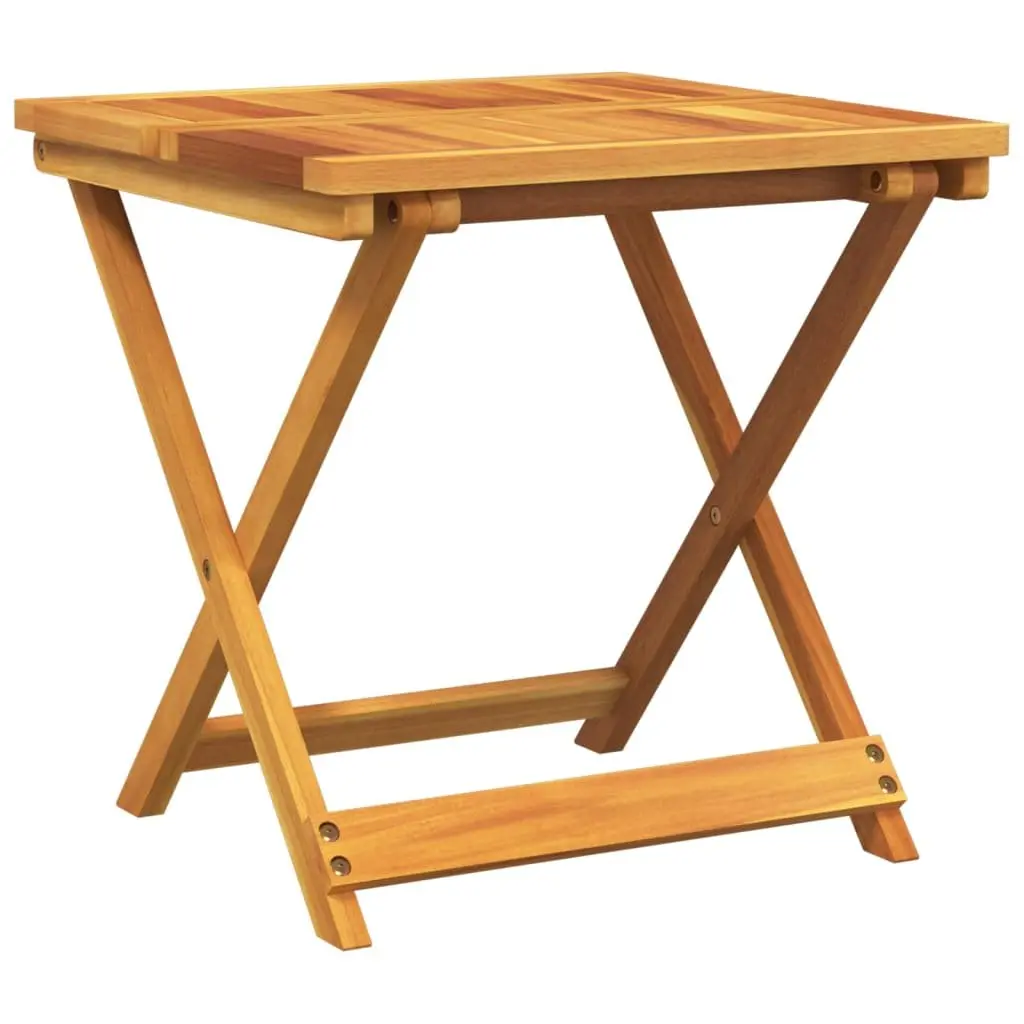 Acacia Wood Folding Table Outdoor Use 50x50x50 cm Brown Garden Patio Furniture