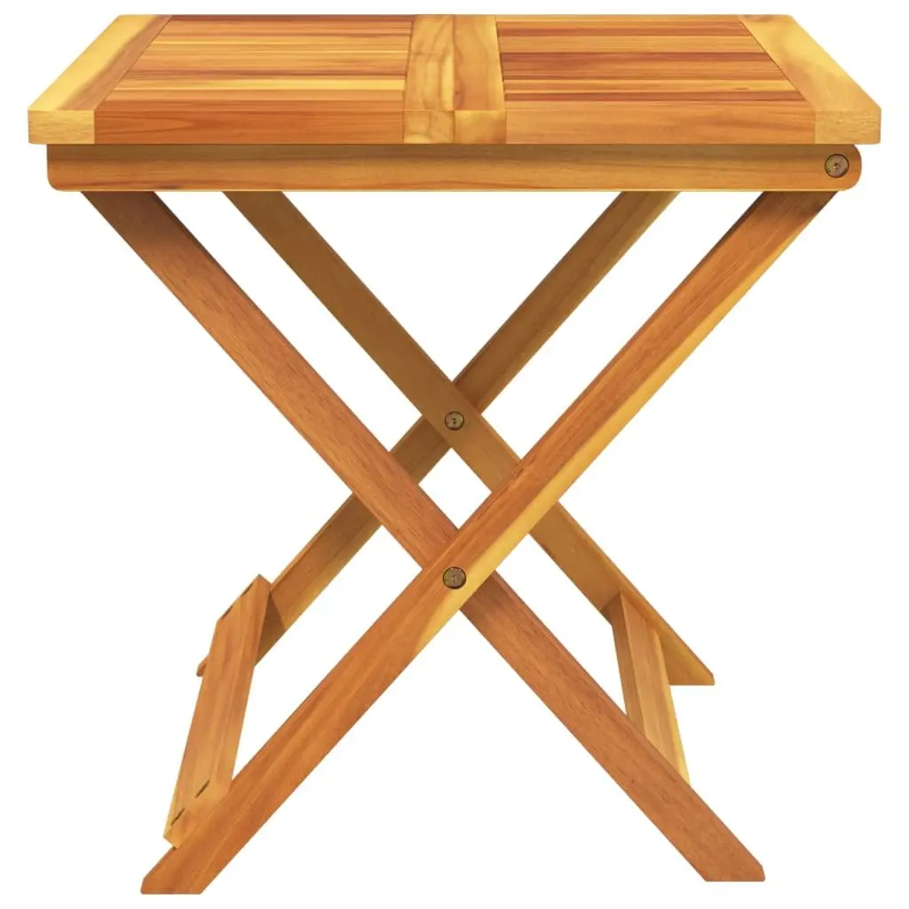 Acacia Wood Folding Table Outdoor Use 50x50x50 cm Brown Garden Patio Furniture