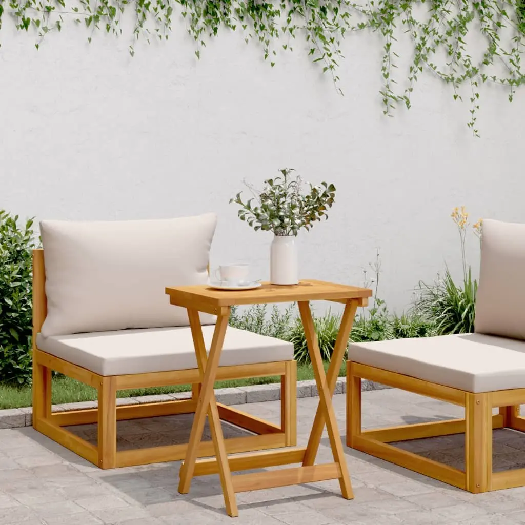 Folding Garden Table 50x36x60 cm Solid Wood Outdoor Dining Patio Furniture