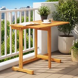 Folding Patio Table 90x60x72cm - Solid Acacia Wood