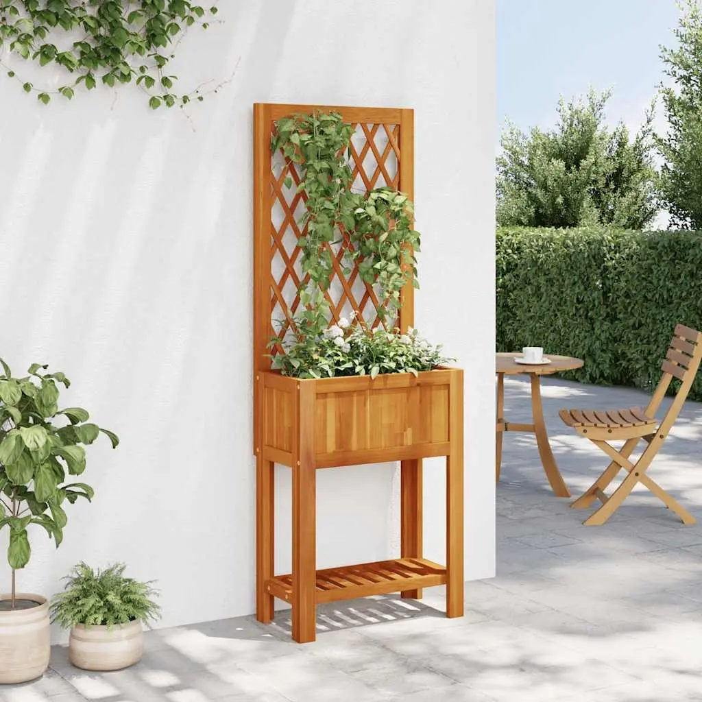 Wooden Planter with Integrated Trellis 55x29.5x152cm