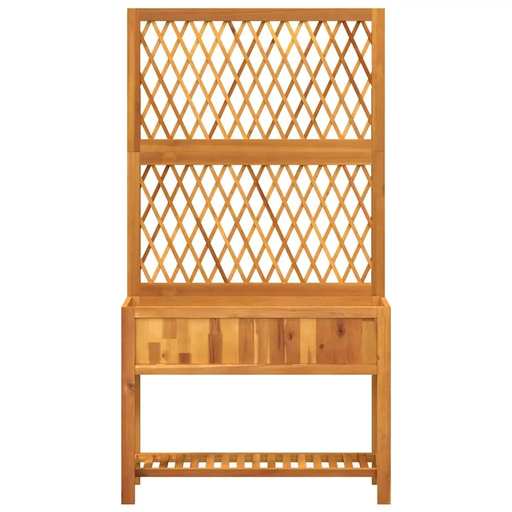 Wooden Planter with Trellis Shelf Garden Patio Outdoor Standing Tall Acacia