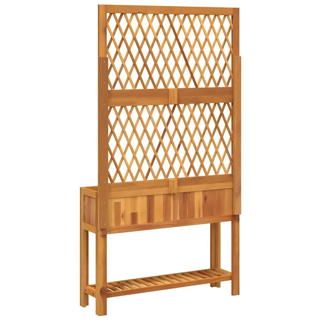Wooden Planter with Trellis Shelf Garden Patio Outdoor Standing Tall Acacia