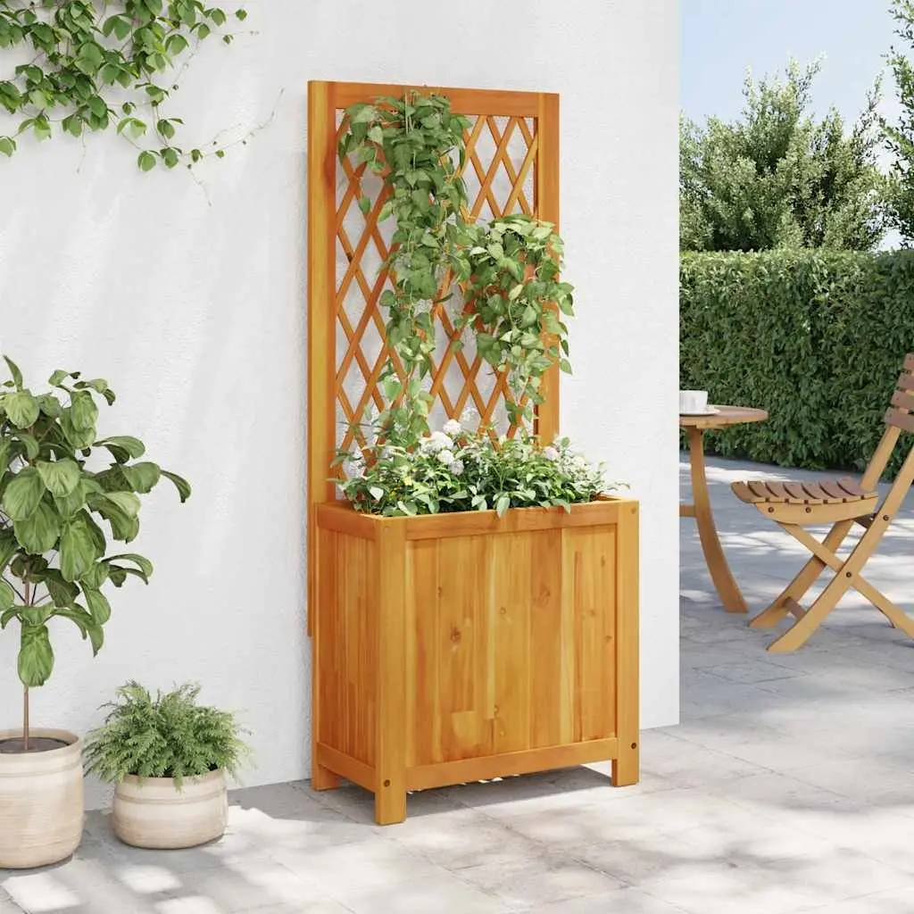 Wooden Planter with Trellis for Climbing Plants Garden Patio Outdoor
