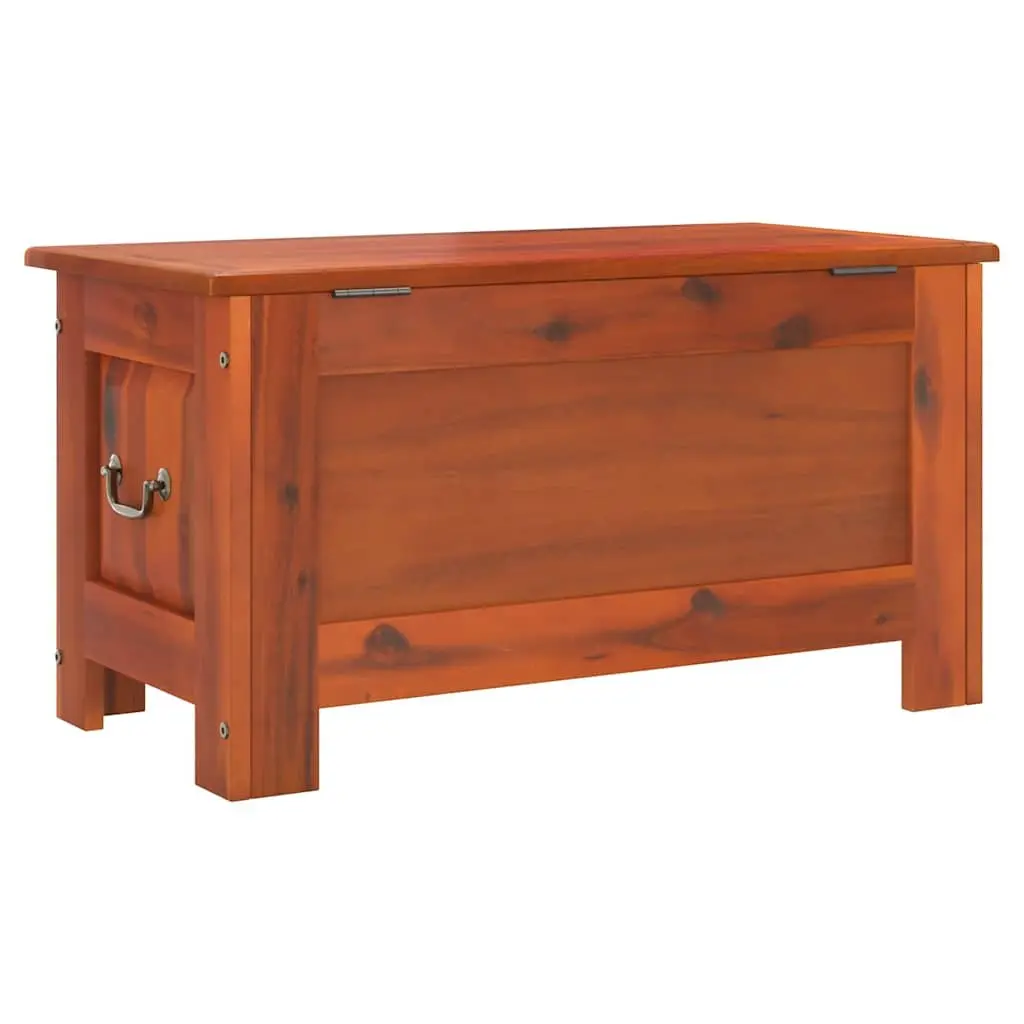 Storage Chest with Lid Brown Solid Wood Box Bedroom Living Room Organiser