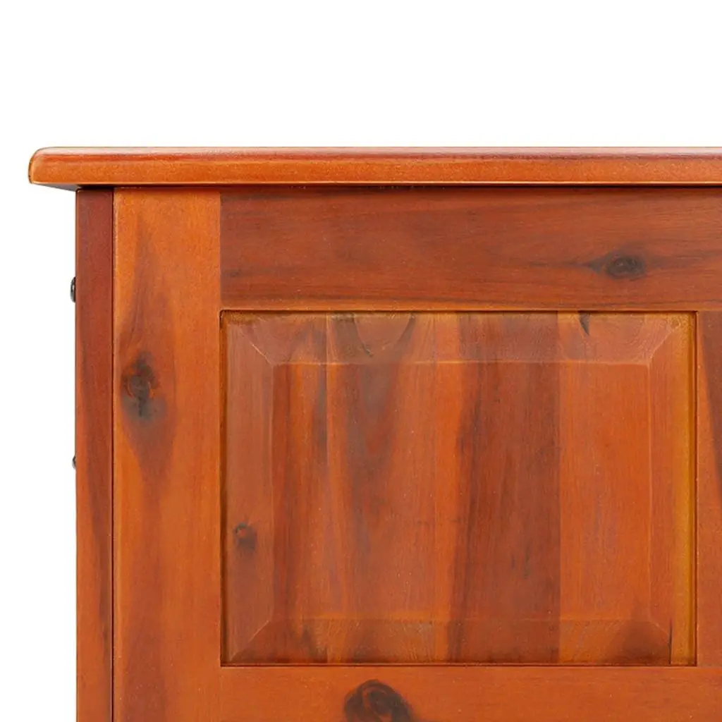 Storage Chest with Lid Brown Solid Wood Box Bedroom Living Room Organiser