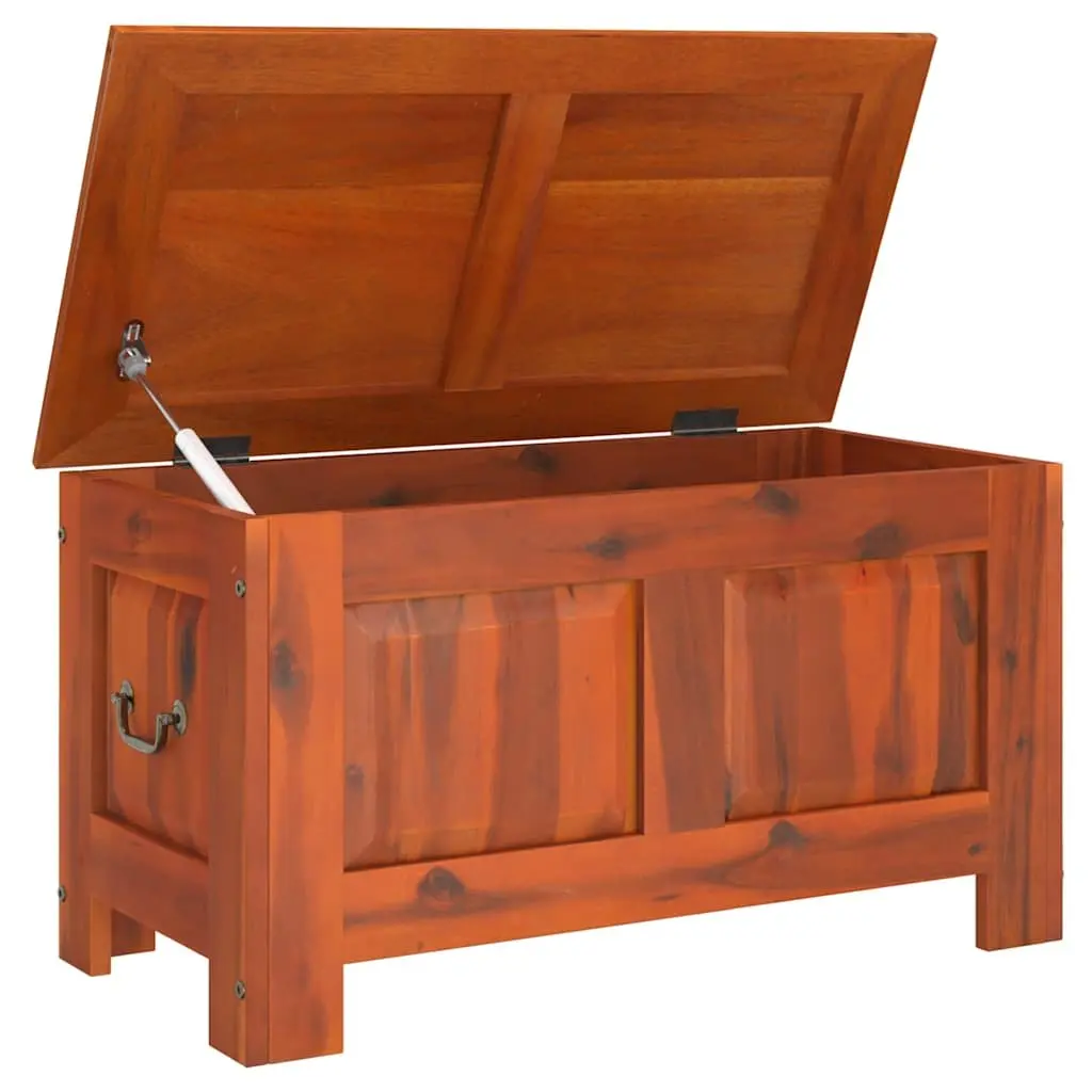 Storage Chest with Lid Brown Solid Wood Box Bedroom Living Room Organiser