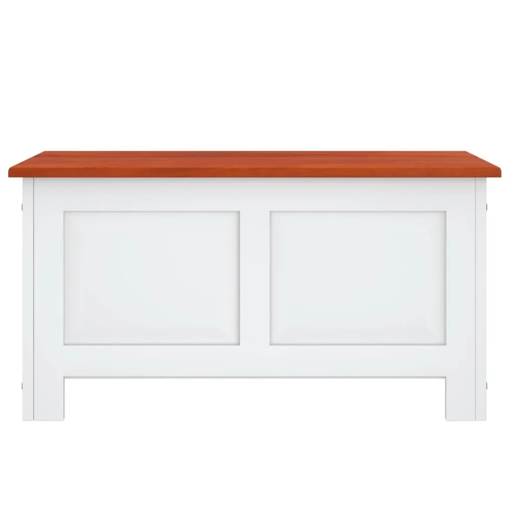 Storage Chest with Lid White Solid Wood Acacia Living Room Bedroom