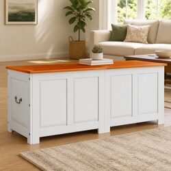 Solid Acacia Wood Storage Chest with Gas Lift Lid 100L