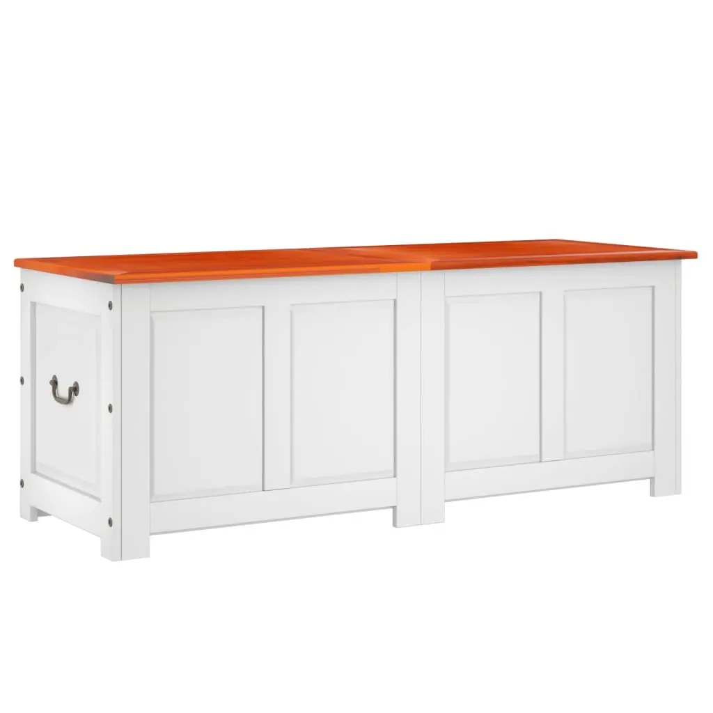 Storage Chest Living Room White Solid Wood Acacia Box Organiser