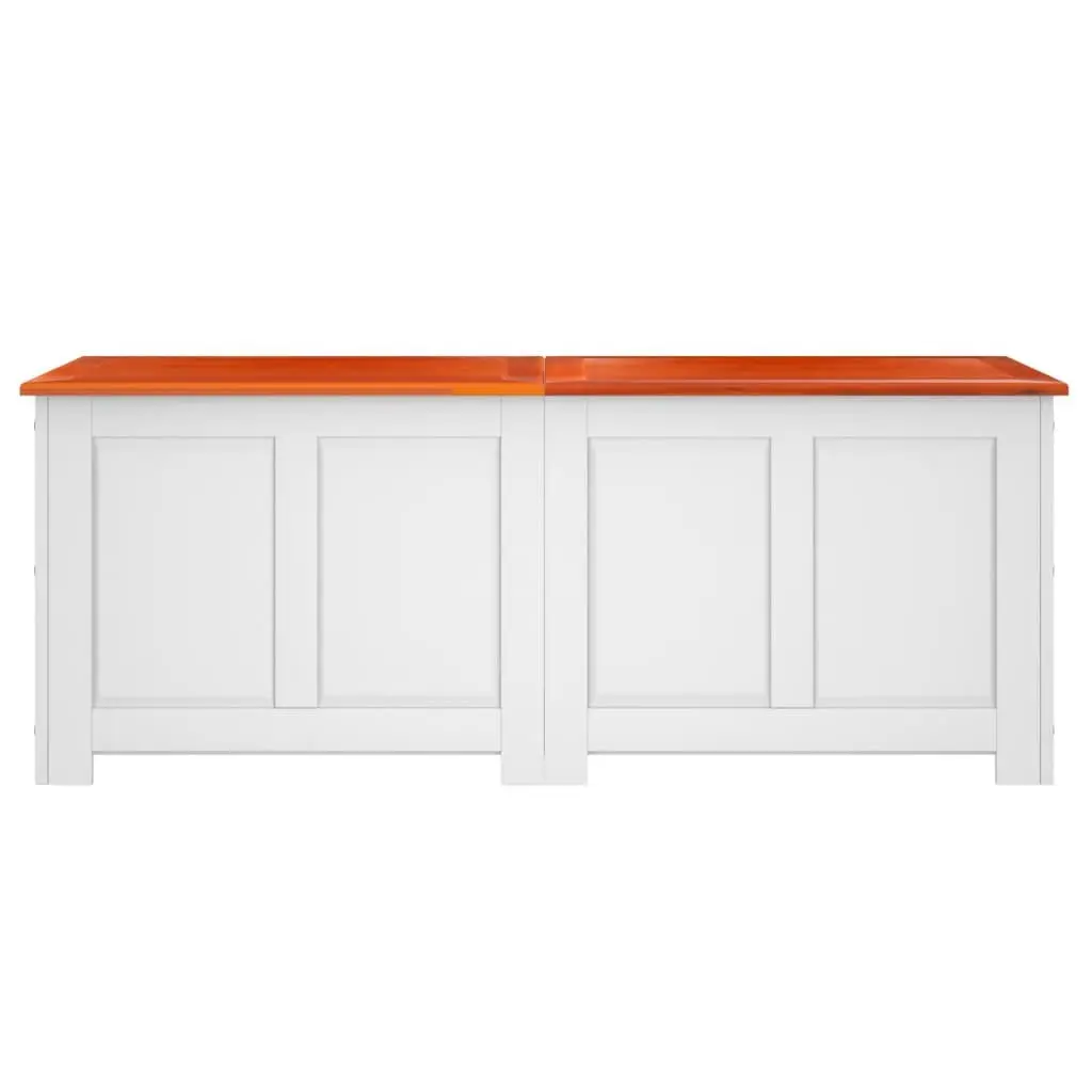 Storage Chest Living Room White Solid Wood Acacia Box Organiser