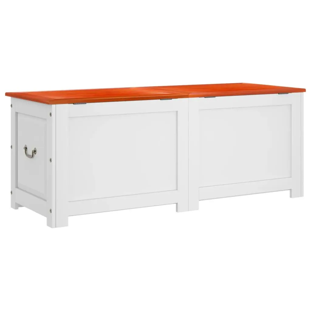 Storage Chest Living Room White Solid Wood Acacia Box Organiser
