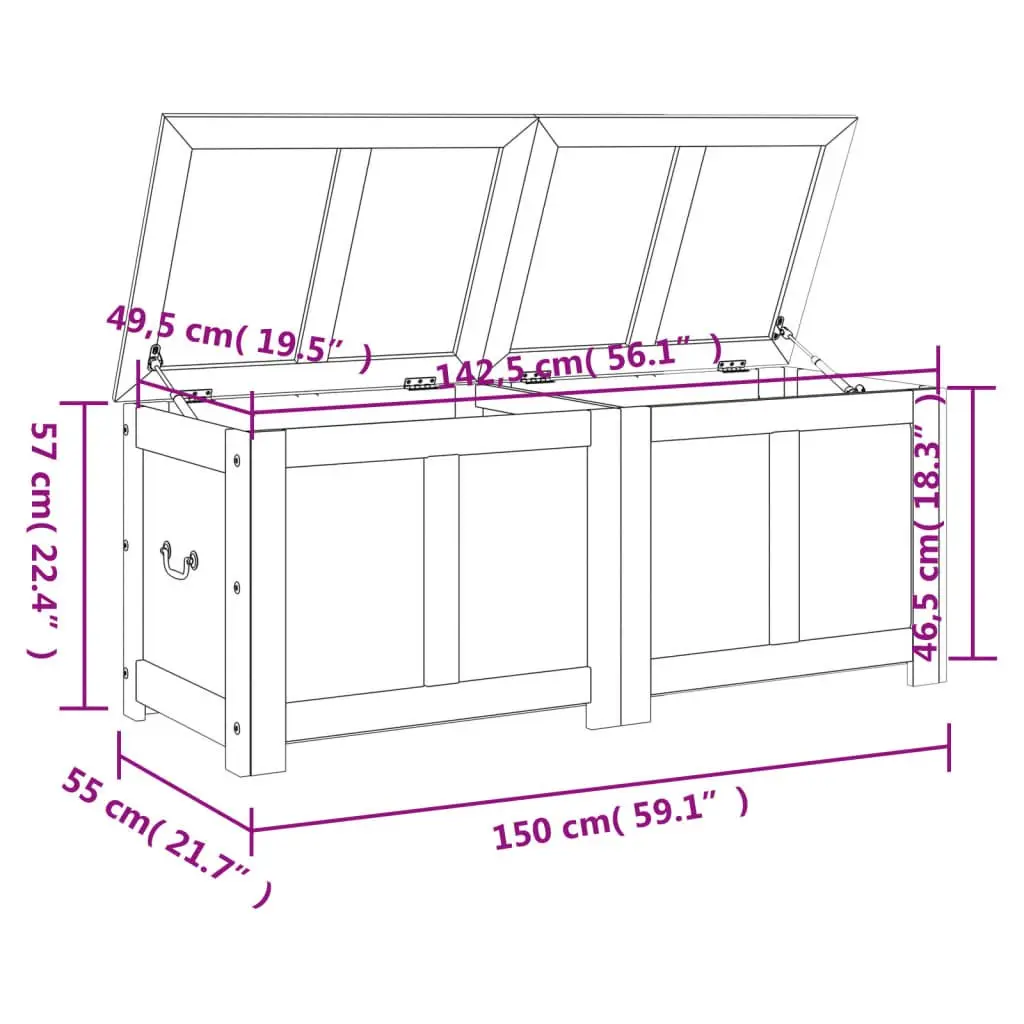 Storage Chest Living Room White Solid Wood Acacia Box Organiser