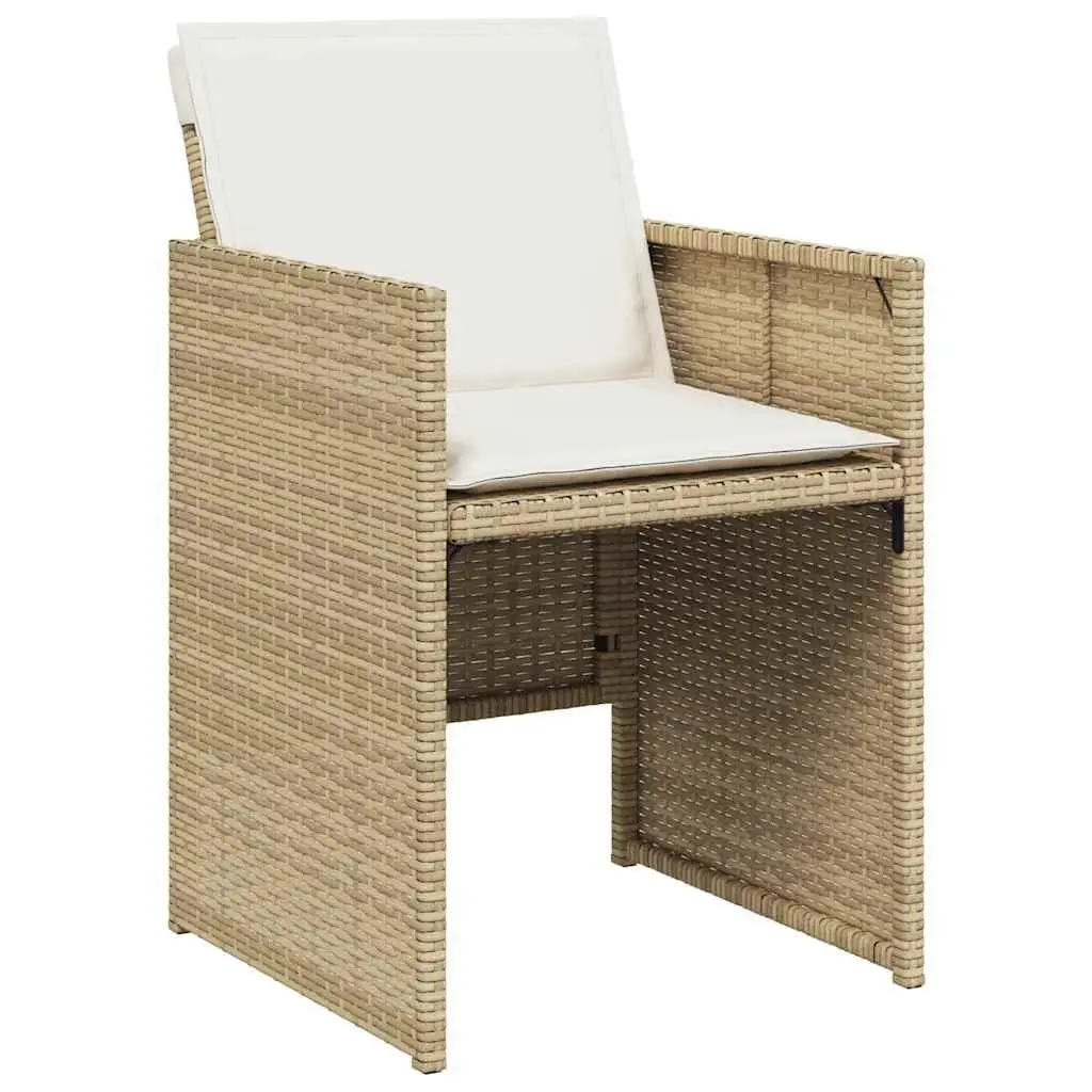 Outdoor Garden Chairs Set 4 Piece Patio Seating Beige Poly Rattan