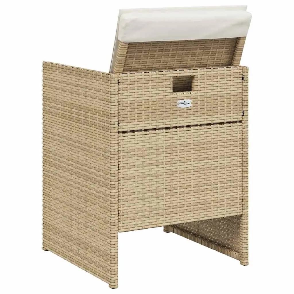 Outdoor Garden Chairs Set 4 Piece Patio Seating Beige Poly Rattan