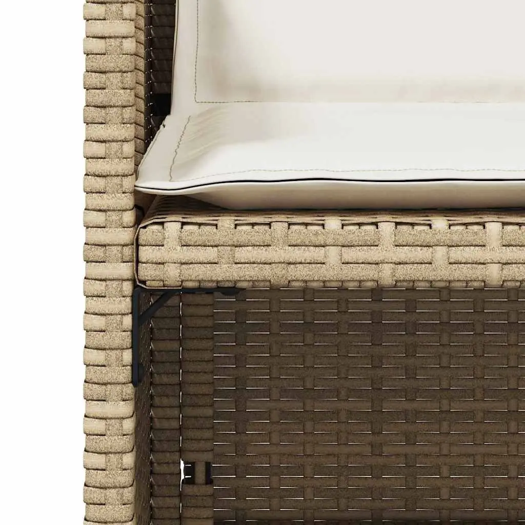Outdoor Garden Chairs Set 4 Piece Patio Seating Beige Poly Rattan