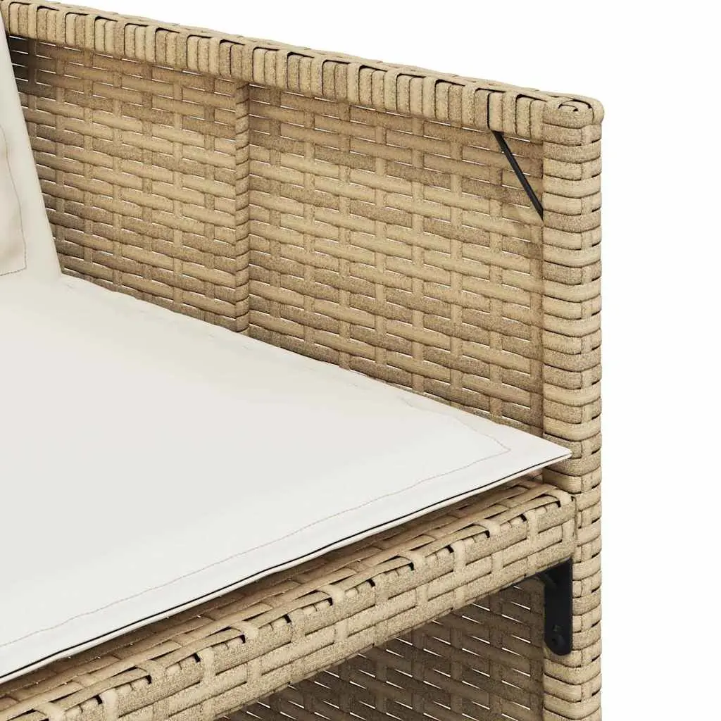 Outdoor Garden Chairs Set 4 Piece Patio Seating Beige Poly Rattan