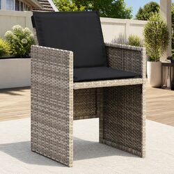 Garden Chairs Set of 4 - Grey Poly Rattan Cushions