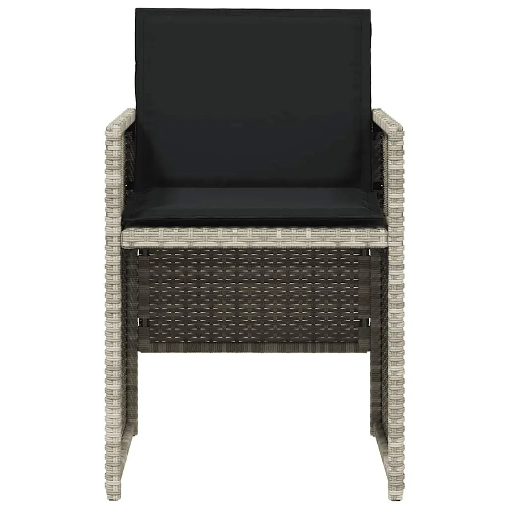 Outdoor Garden Chairs Set 4 pcs Grey with Cushions Poly Rattan