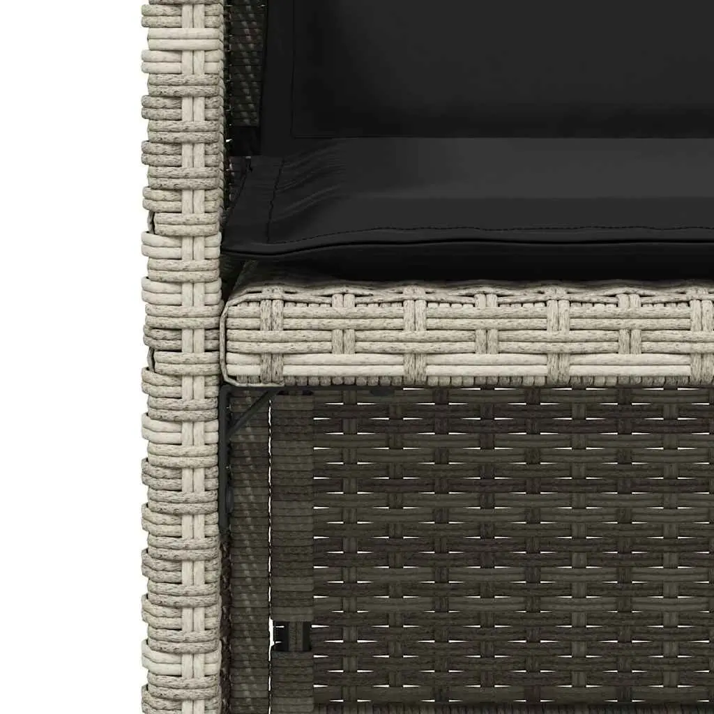 Outdoor Garden Chairs Set 4 pcs Grey with Cushions Poly Rattan