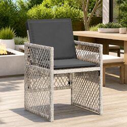 4-Piece Folding Garden Chairs Set with Cushions in Grey