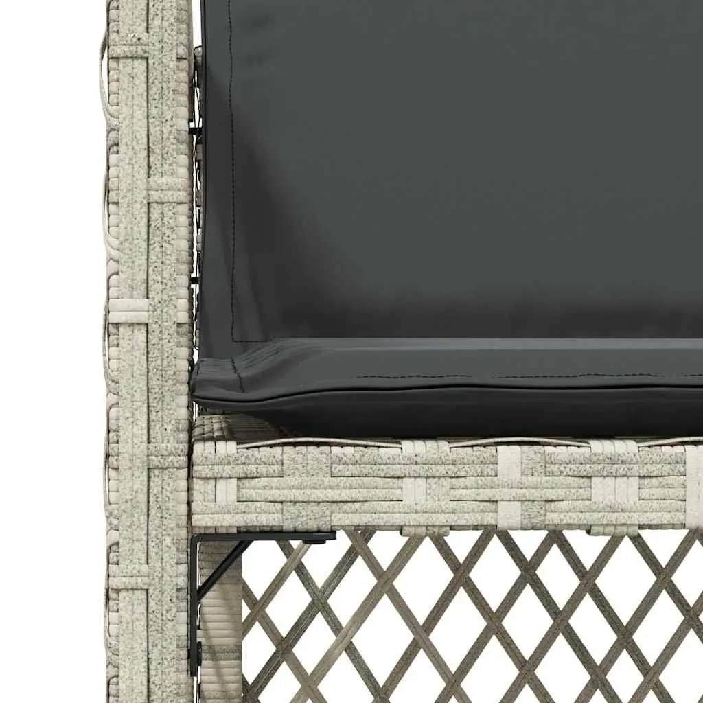 Garden Chairs Set of 4 Outdoor Use Grey PE Rattan with Cushions Folding