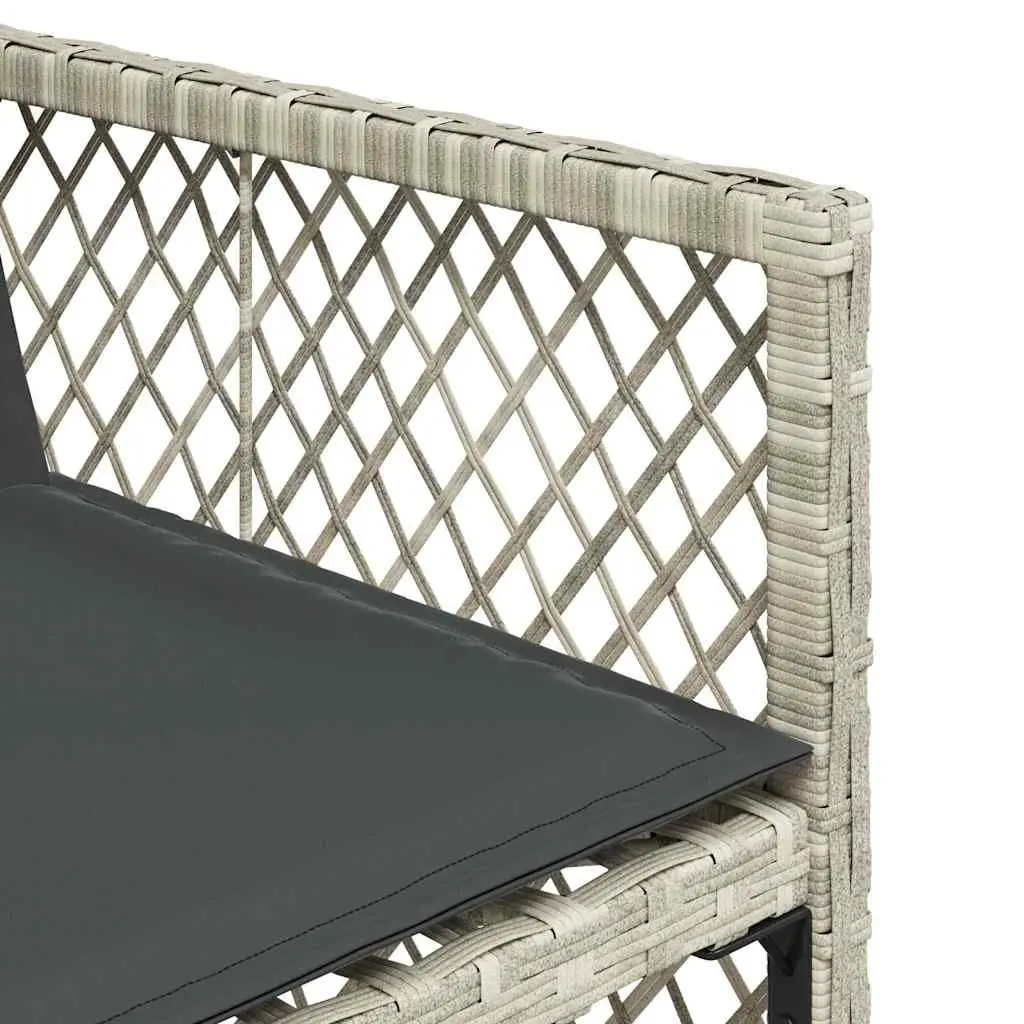 Garden Chairs Set of 4 Outdoor Use Grey PE Rattan with Cushions Folding