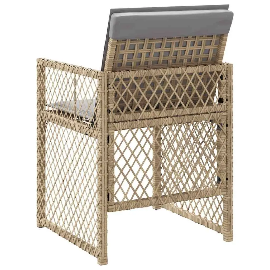 Outdoor Garden Chairs Set 4 Piece Patio Seating Beige Poly Rattan