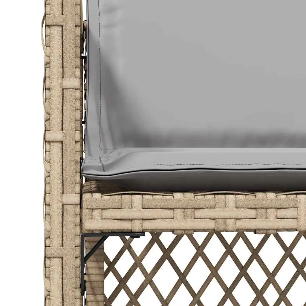 Outdoor Garden Chairs Set 4 Piece Patio Seating Beige Poly Rattan