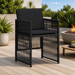 4pc Black Garden Chair Set - Specifications Inside