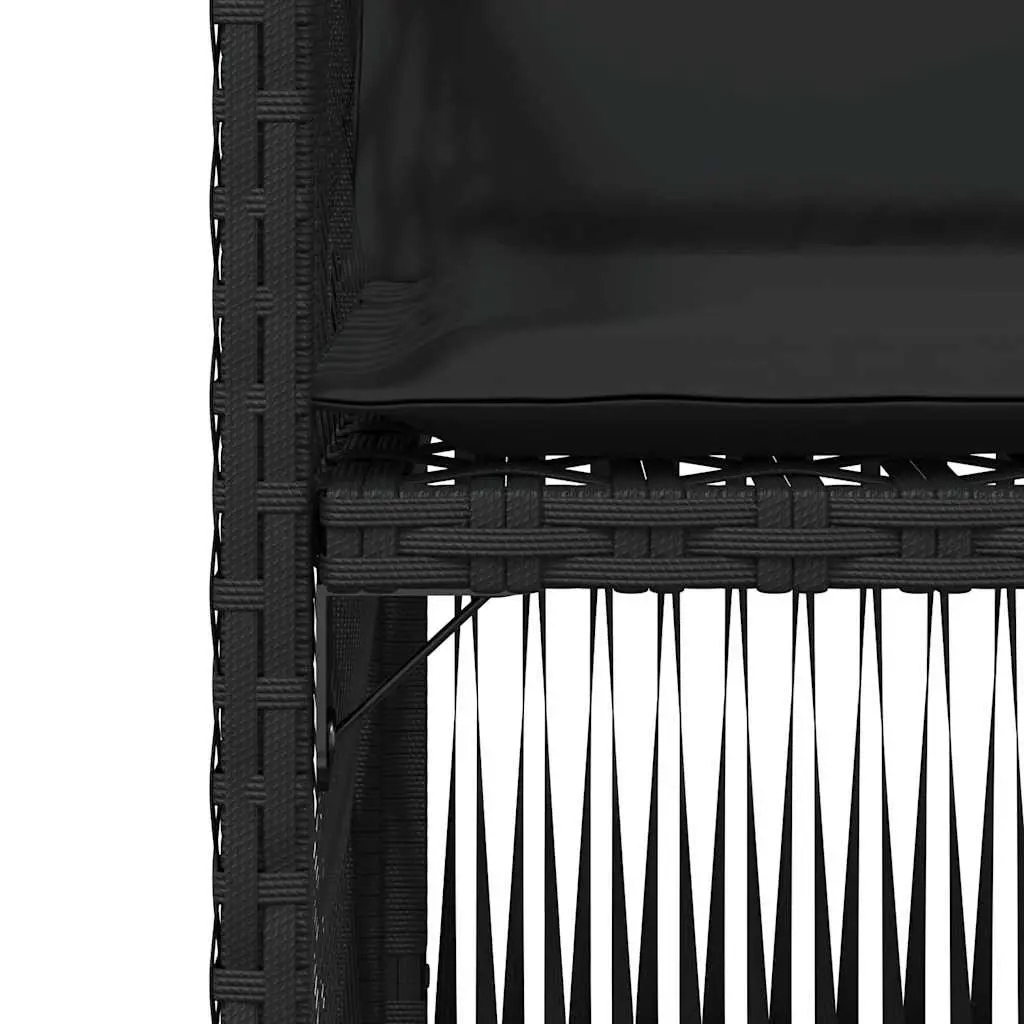 Outdoor Garden Chairs Set 4 Piece Black Poly Rattan Patio Seating