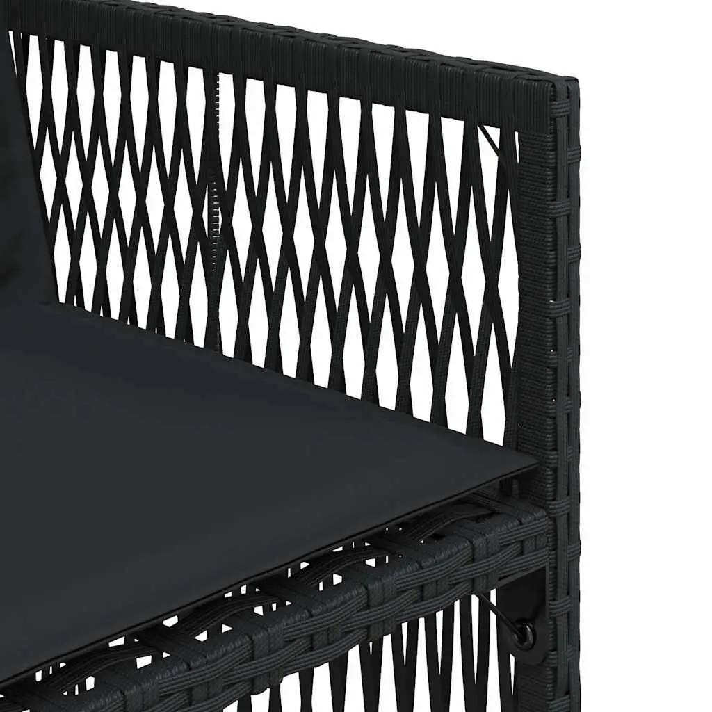 Outdoor Garden Chairs Set 4 Piece Black Poly Rattan Patio Seating