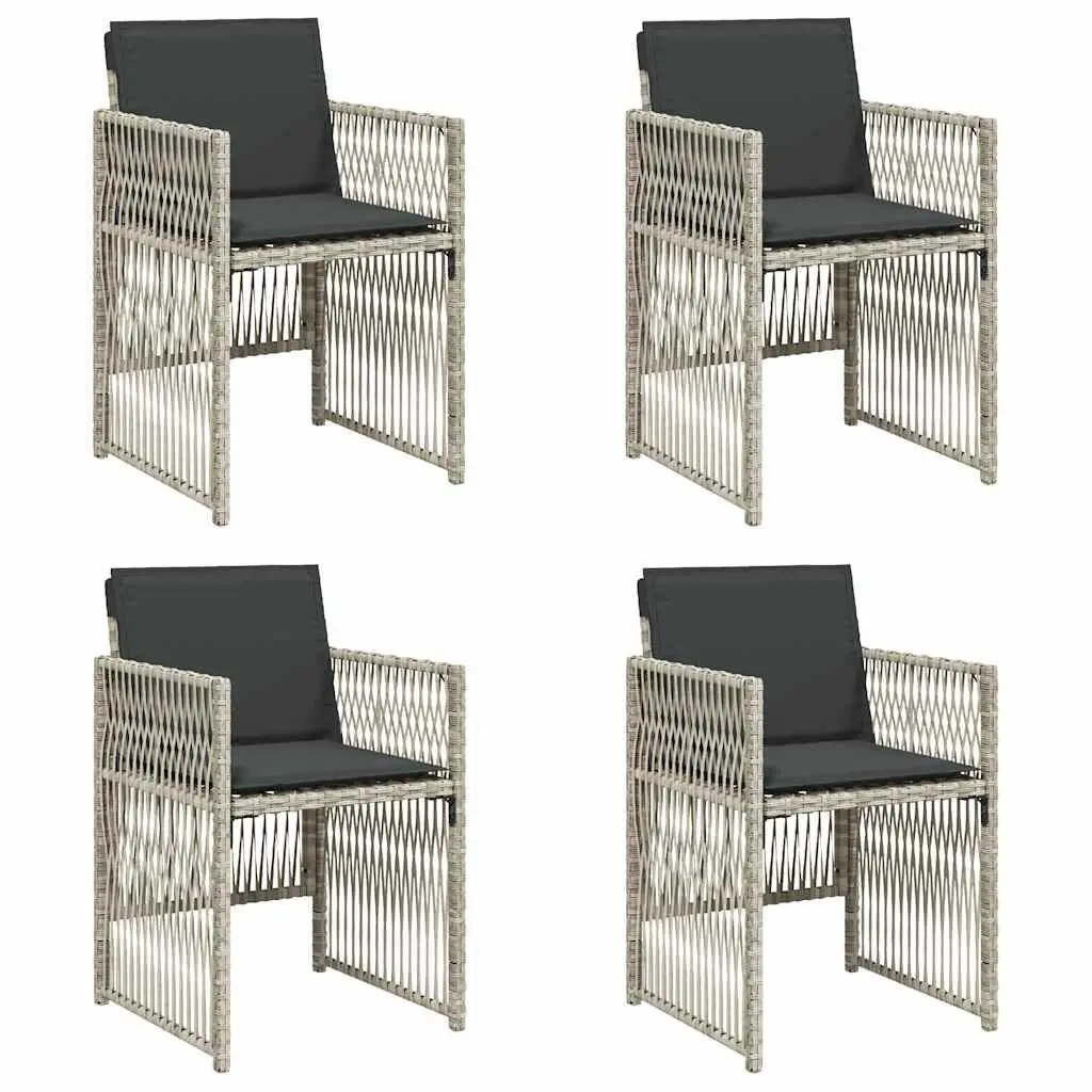 Outdoor Garden Chairs Set 4 Piece Grey Patio Seating