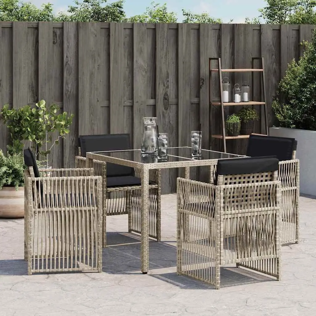 Outdoor Garden Chairs Set 4 Piece Grey Patio Seating
