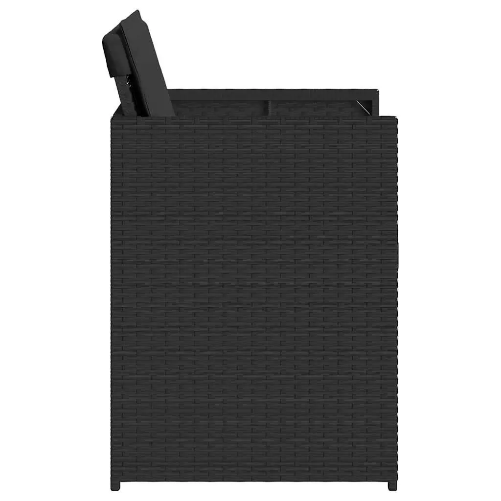 Outdoor Garden Chairs Set 4 Pieces Black Poly Rattan for Patio Use