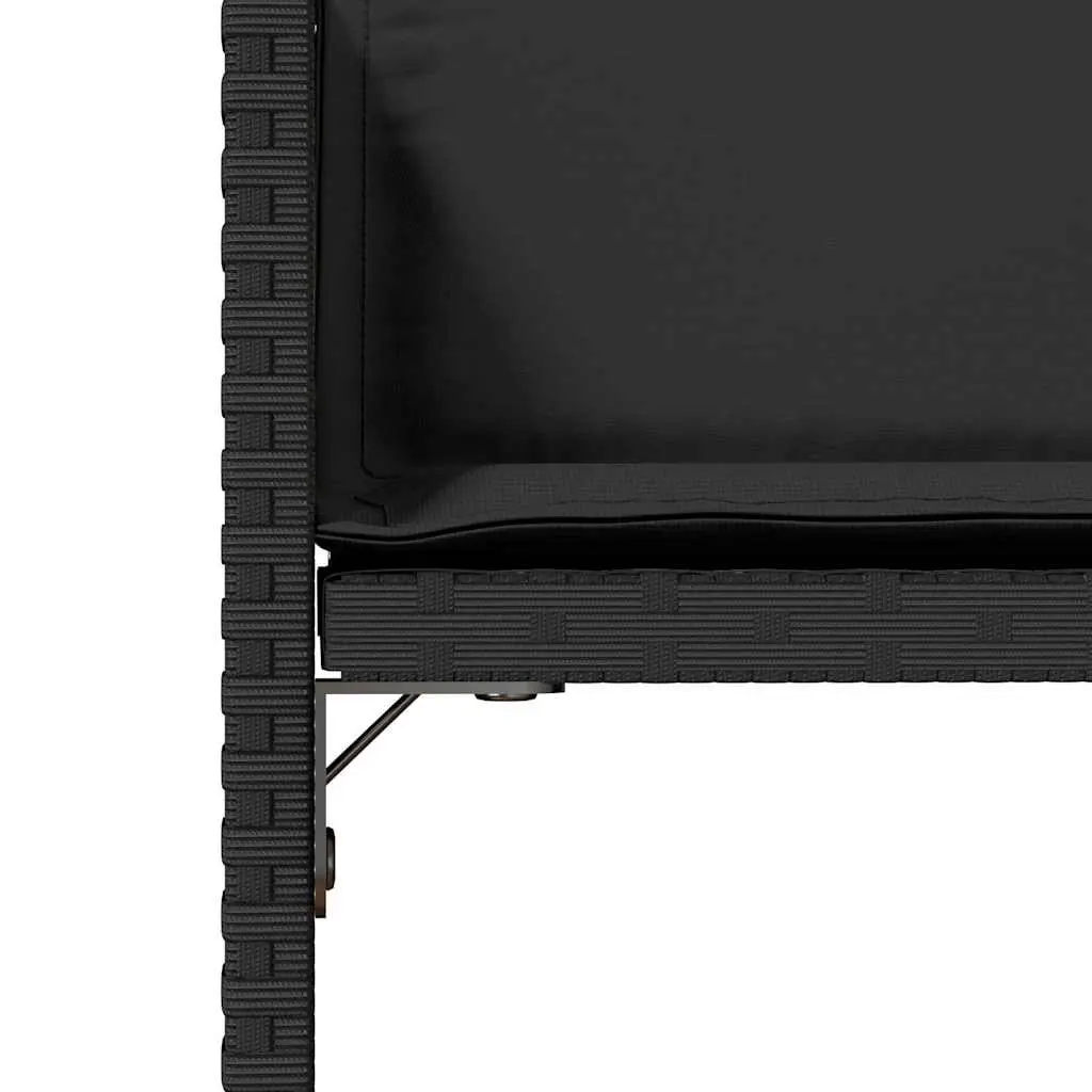 Outdoor Garden Chairs Set 4 Pieces Black Poly Rattan for Patio Use