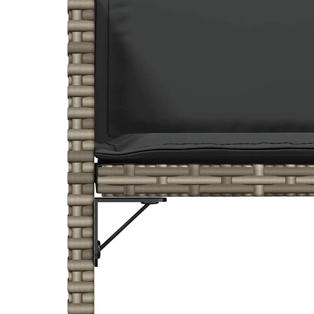 Outdoor Garden Chairs 4 Piece Set Grey Poly Rattan with Padded Cushions
