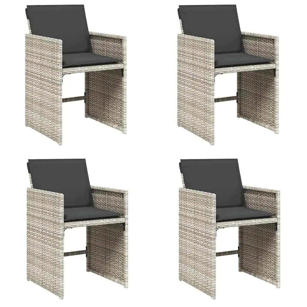 Garden Chairs Outdoor Seating 4 Piece Grey Poly Rattan