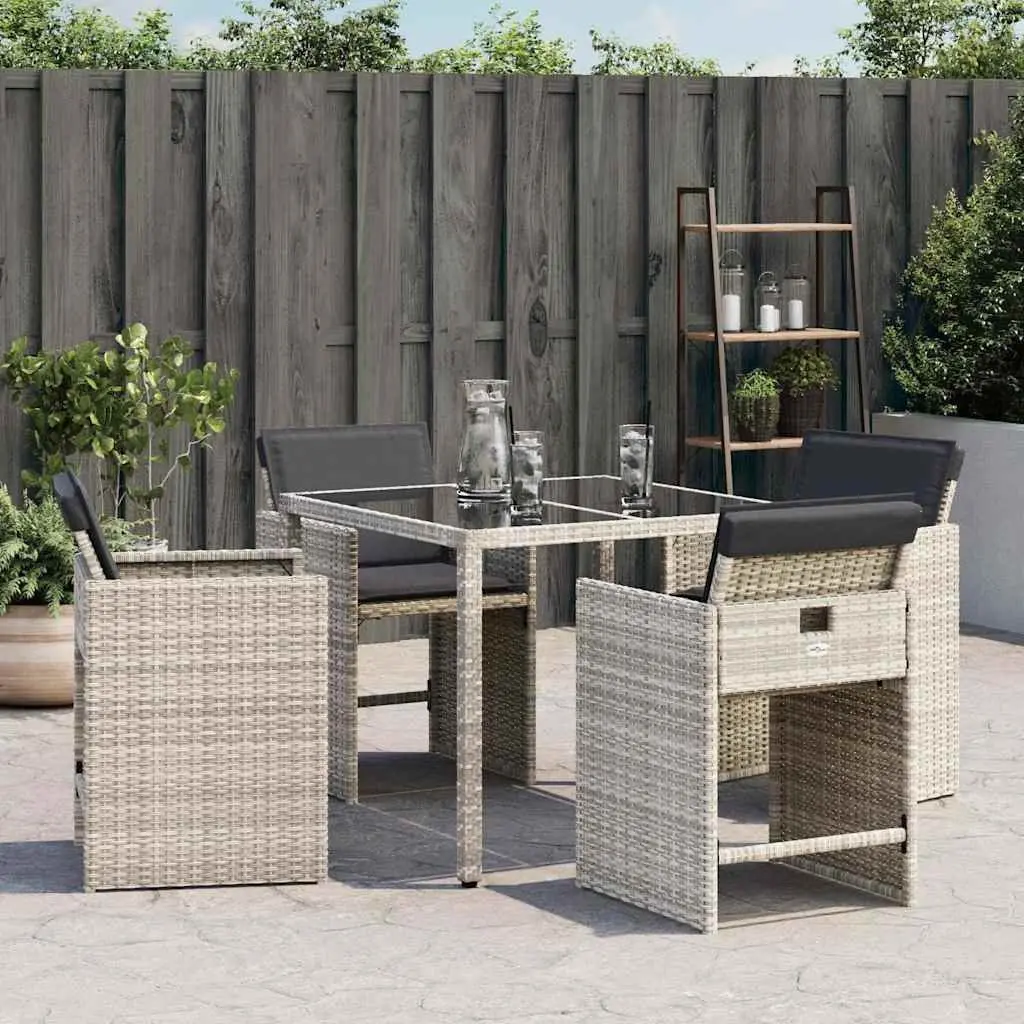 Garden Chairs Outdoor Seating 4 Piece Grey Poly Rattan