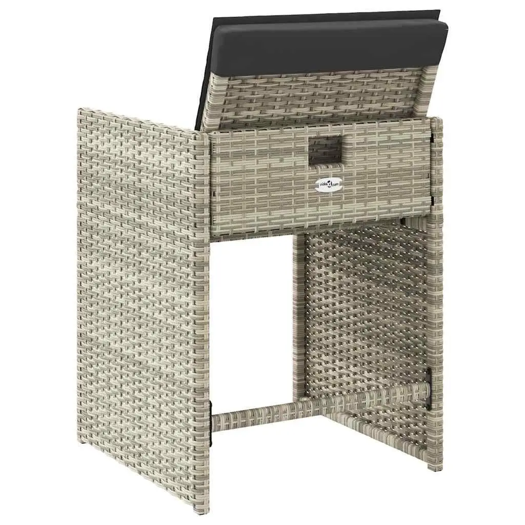 Garden Chairs Outdoor Seating 4 Piece Grey Poly Rattan