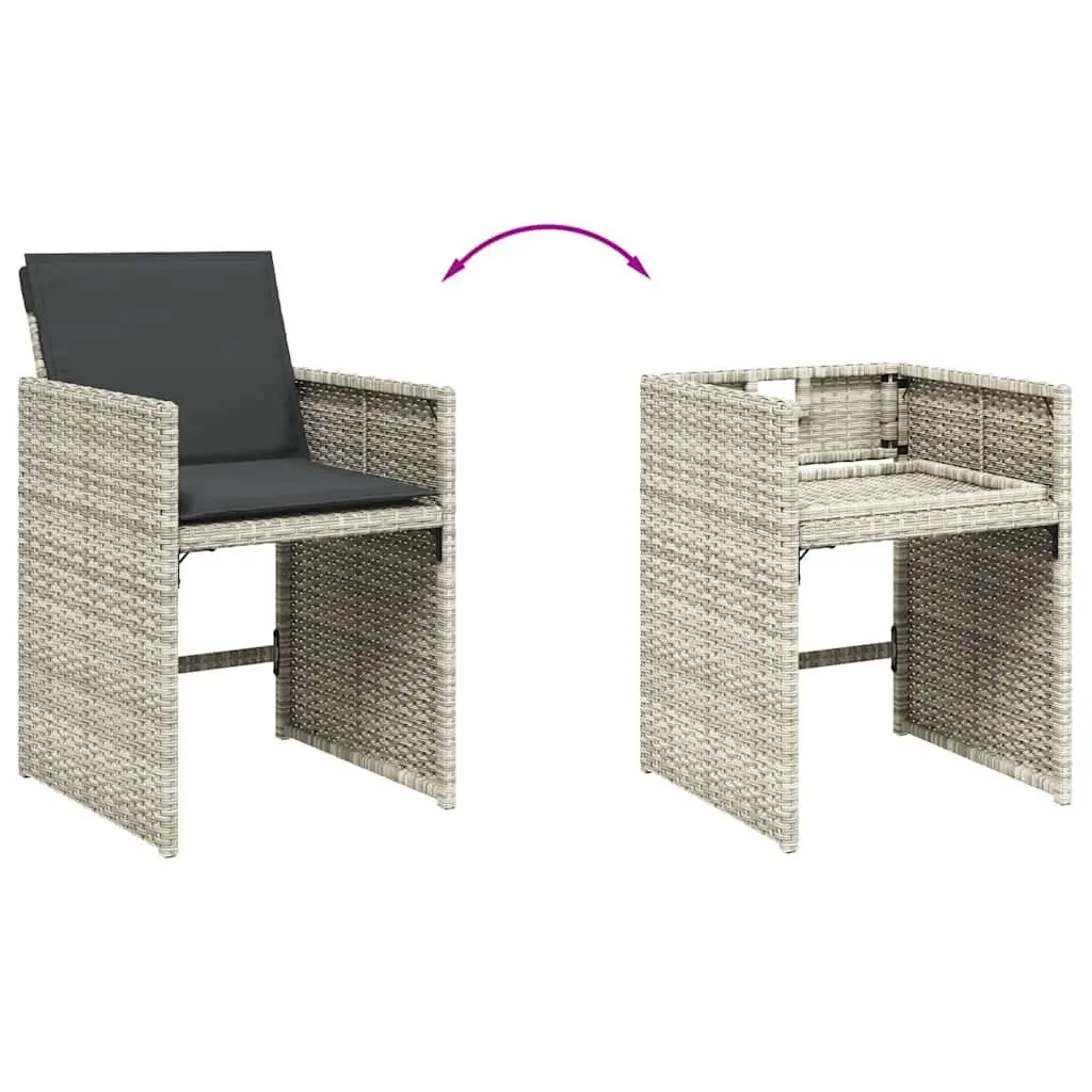 Garden Chairs Outdoor Seating 4 Piece Grey Poly Rattan