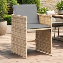 Outdoor Garden Chairs Set of 4 with Cushions and Steel Frame