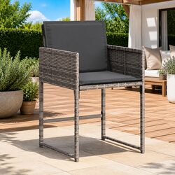 Specifications of 4 pcs Grey Poly Rattan Garden Chair Set