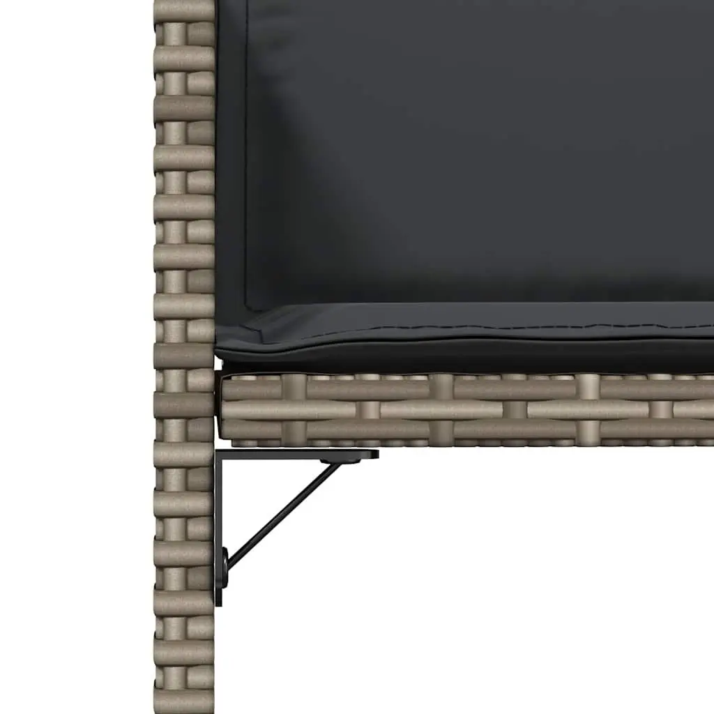 Outdoor Garden Chairs Set 4 Piece Grey Poly Rattan with Padded Cushions