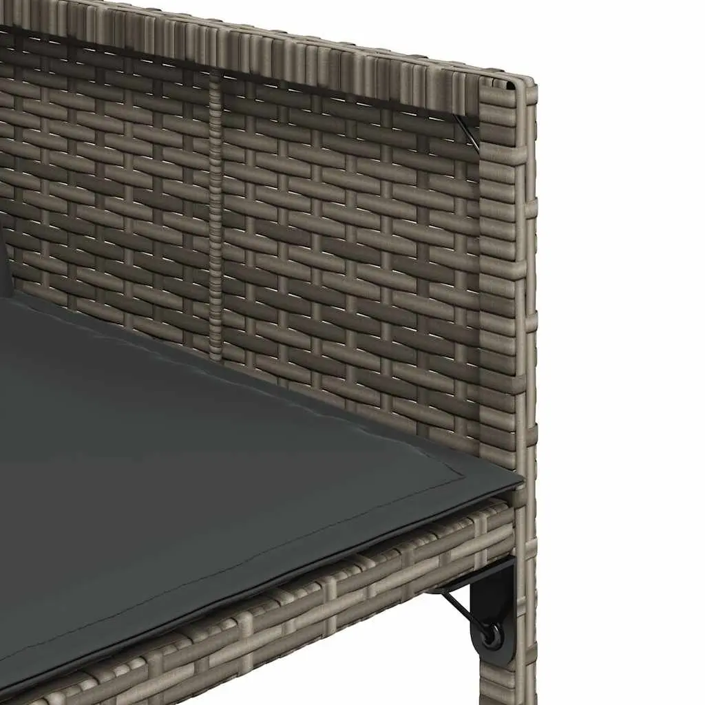 Outdoor Garden Chairs Set 4 Piece Grey Poly Rattan with Padded Cushions