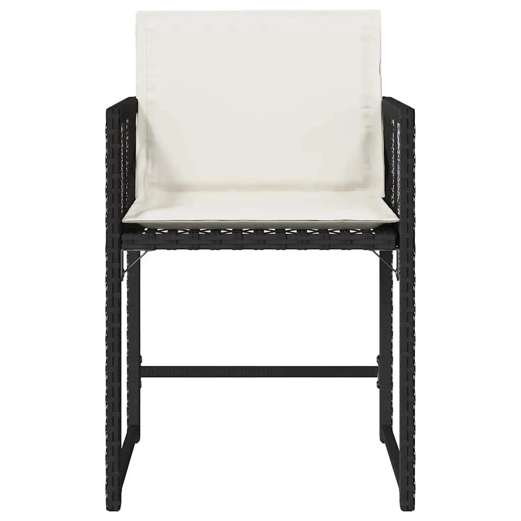 Black Poly Rattan Garden Chairs Set of 4